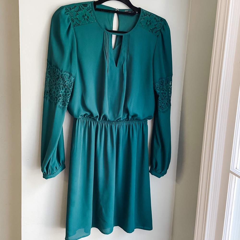 Express Green Long Sleeve Dress